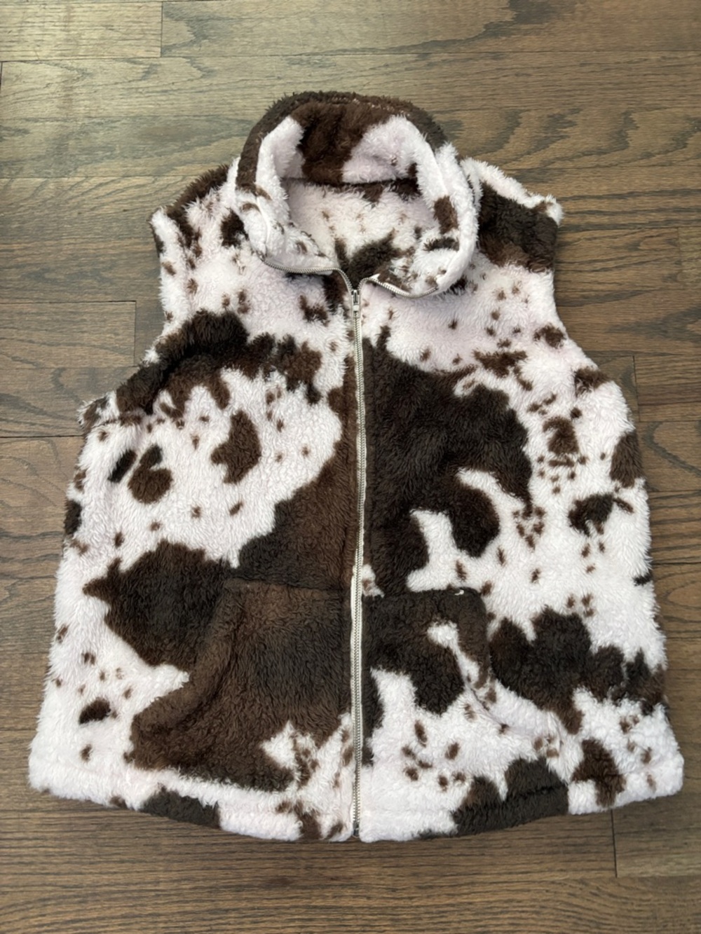SHEIN Brown and White Fuzzy Vest